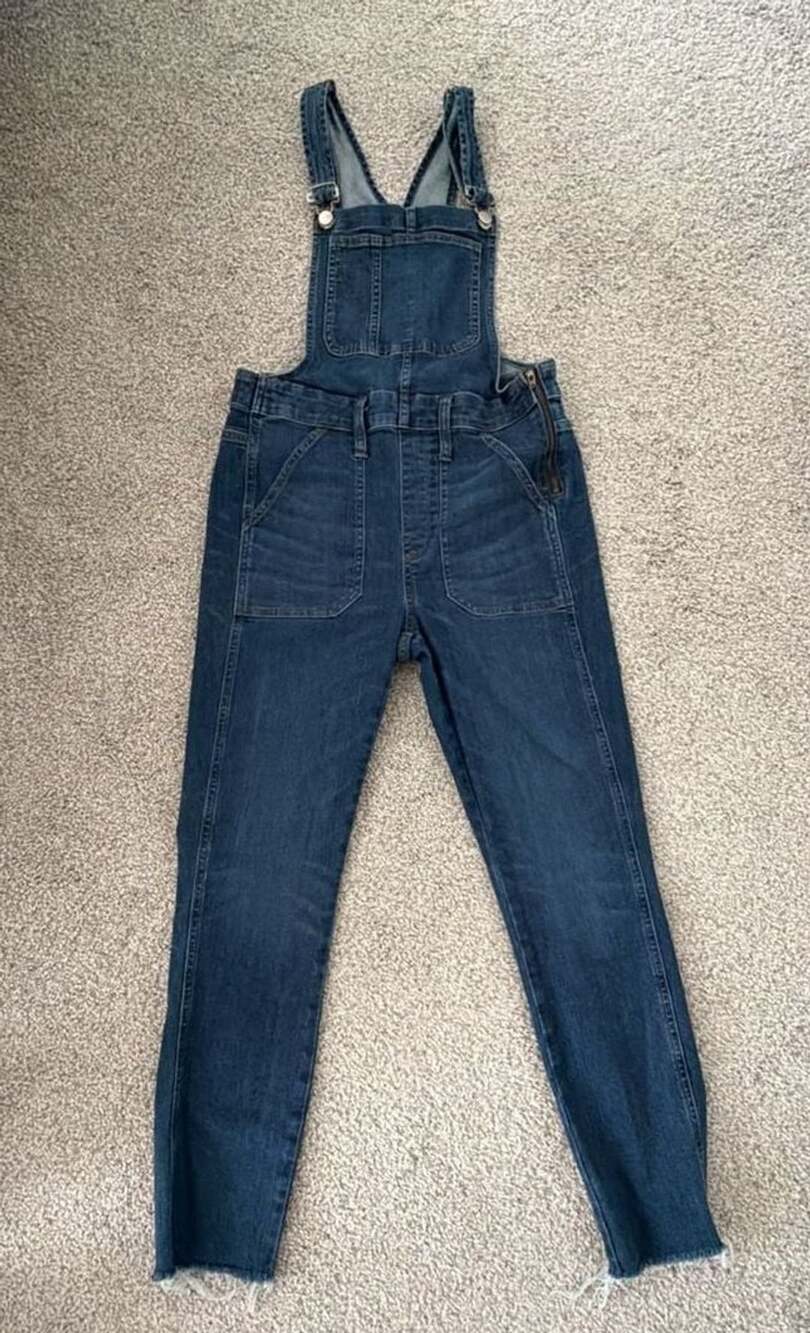 Madewell Skinny Denim Overalls in Dark Wash